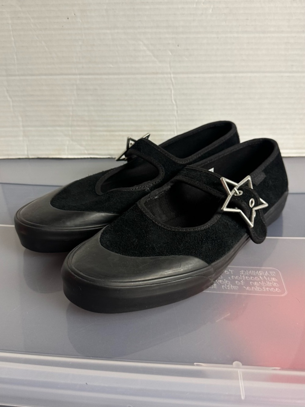 Vans Mary Janes Black Suede Shoes